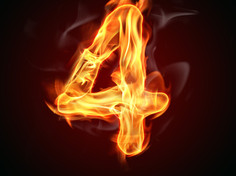 Number 4 on fire