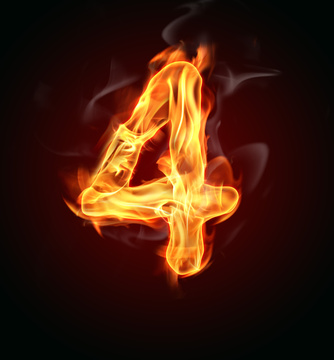 Number 4 on fire