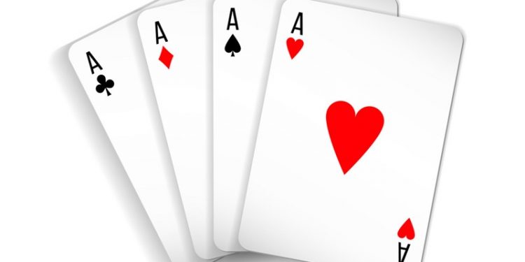 set of four aces deck of cards vector 20058529